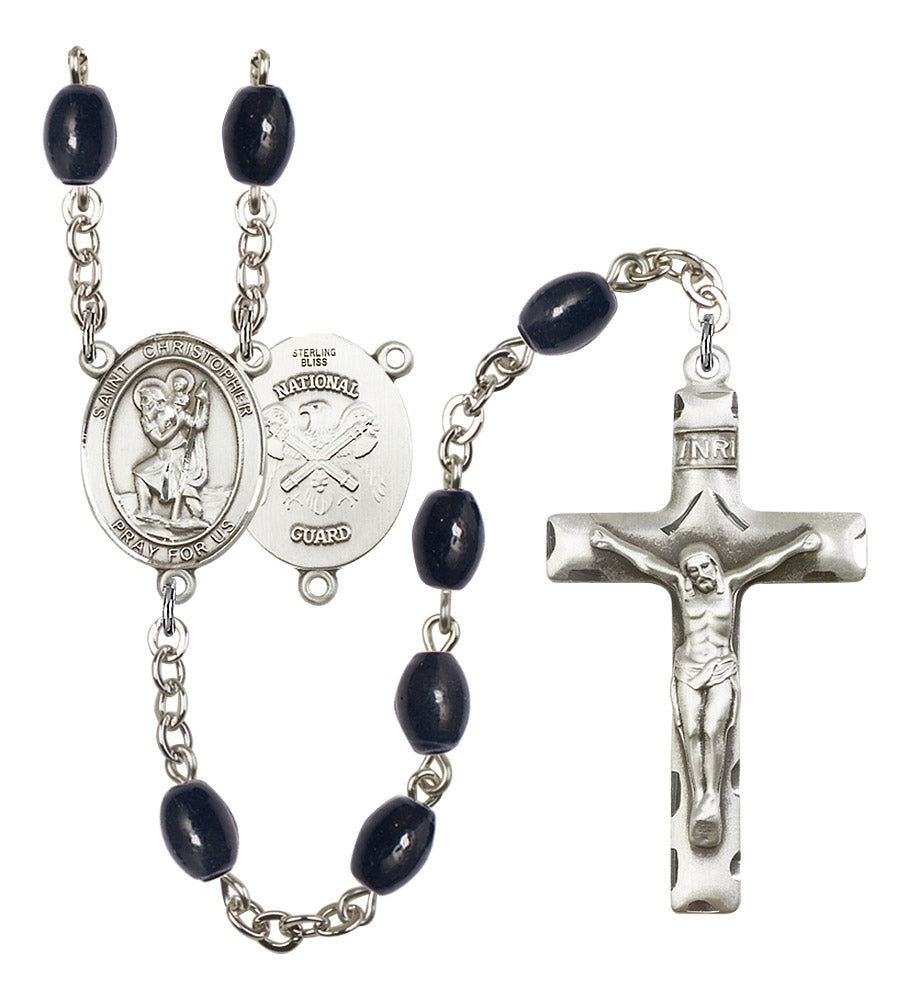 St. Christopher / National Guard Rosary - 6 Bead Options (8022S5SS)