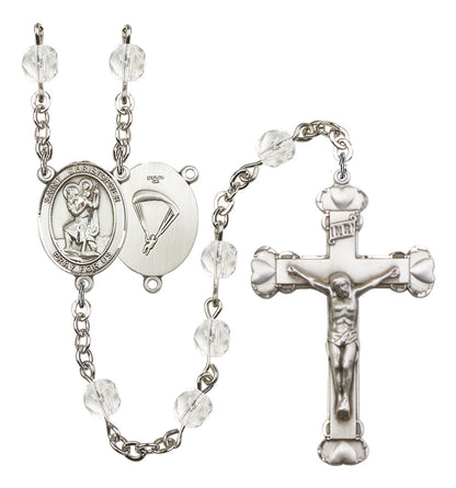 St. Christopher / Paratrooper Rosary - 6MM Fire Polished Beads (8022S7SS)