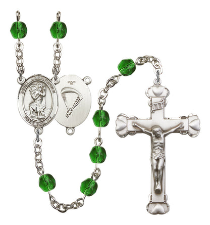 St. Christopher / Paratrooper Rosary - 6MM Fire Polished Beads (8022S7SS)