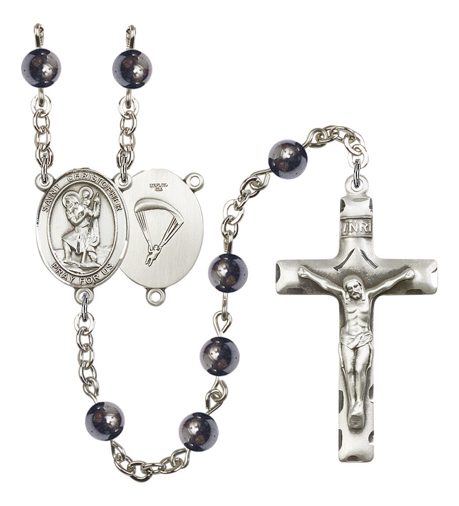 St. Christopher / Paratrooper Rosary - 6 Bead Options (8022S7SS)