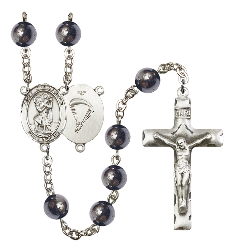 St. Christopher / Paratrooper Rosary - 6 Bead Options (8022S7SS)