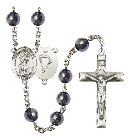 St. Christopher / Paratrooper Rosary - 6 Bead Options (8022S7SS)