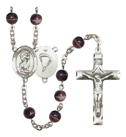 St. Christopher / Paratrooper Rosary - 6 Bead Options (8022S7SS)