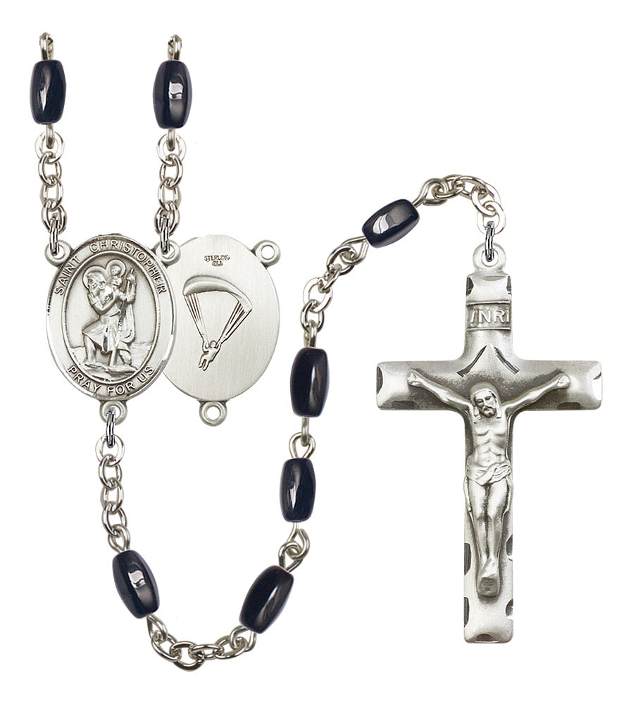 St. Christopher / Paratrooper Rosary - 6 Bead Options (8022S7SS)