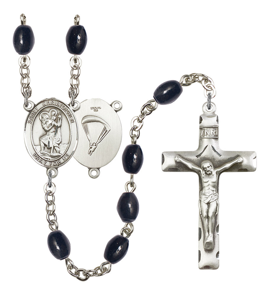 St. Christopher / Paratrooper Rosary - 6 Bead Options (8022S7SS)