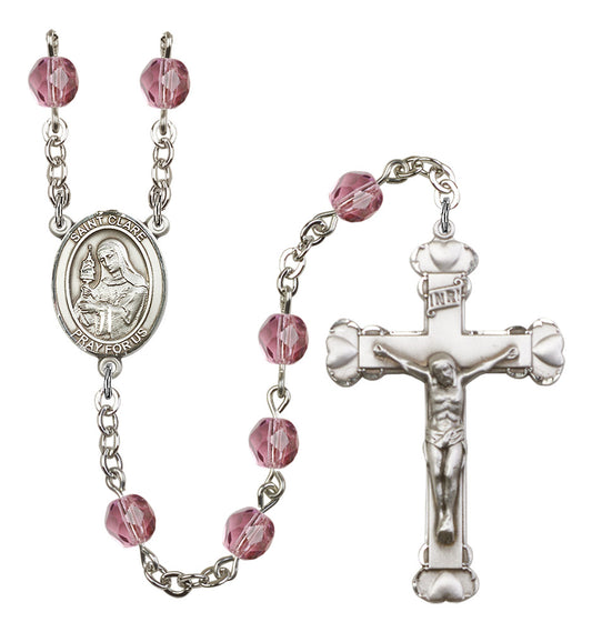 St. Clare of Assisi Rosary - 6MM Fire Polished Beads (8028SS)
