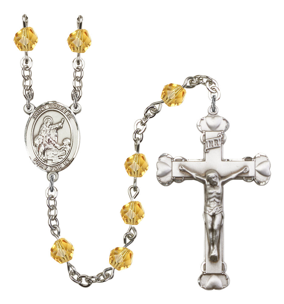 St. Colette Rosary - 6MM Fire Polished Beads (8268SS)