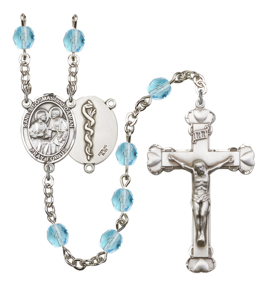 Sts. Cosmas & Damian / Doctors Rosary - 6MM Fire Polished Beads (8132S8)