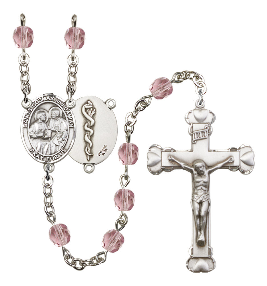 Sts. Cosmas & Damian / Doctors Rosary - 6MM Fire Polished Beads (8132S8)