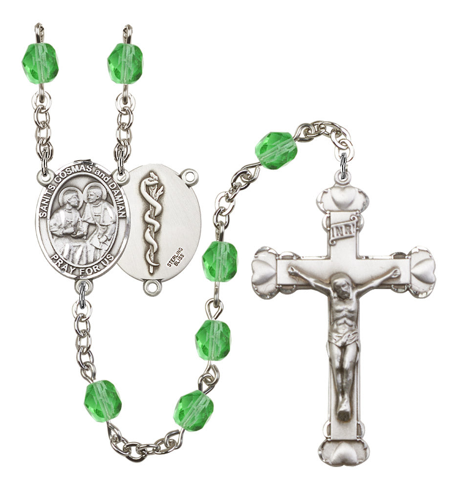Sts. Cosmas & Damian / Doctors Rosary - 6MM Fire Polished Beads (8132S8)