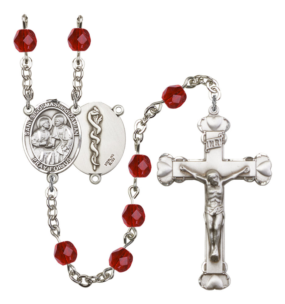 Sts. Cosmas & Damian / Doctors Rosary - 6MM Fire Polished Beads (8132S8)