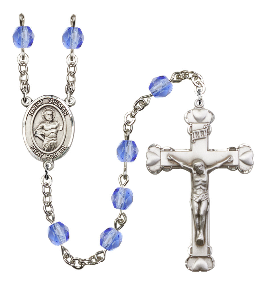 St. Dismas Rosary - 6MM Fire Polished Beads (8418SS)