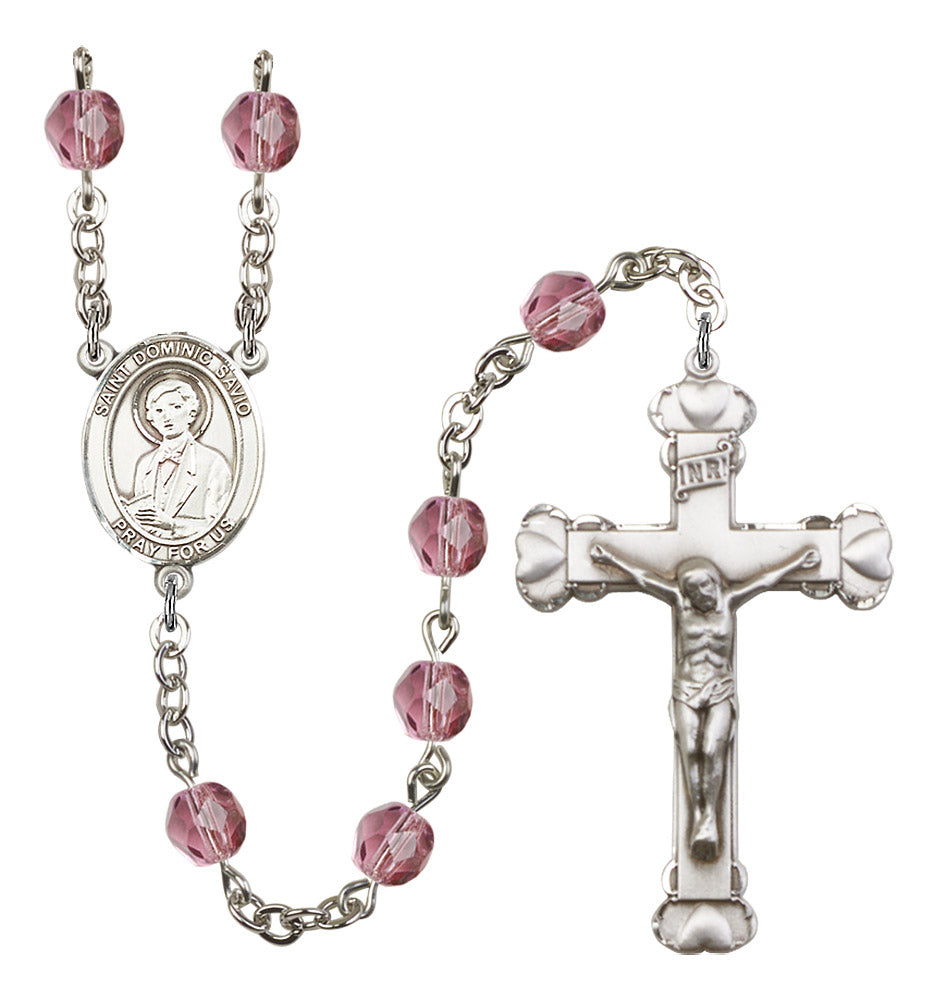St. Dominic Savio Rosary - 6MM Fire Polished Beads (8227SS)