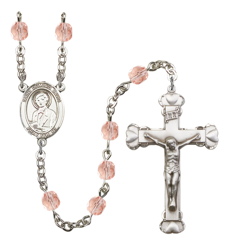St. Dominic Savio Rosary - 6MM Fire Polished Beads (8227SS)