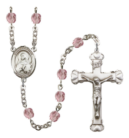 St. Dorothy Rosary - 6MM Fire Polished Beads (8023SS)