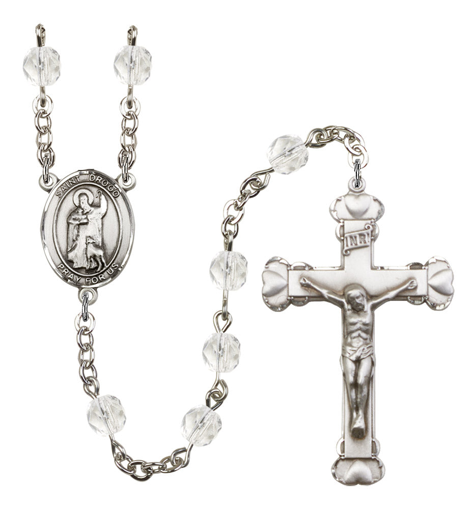 St. Drogo Rosary - 6MM Fire Polished Beads (8386SS)