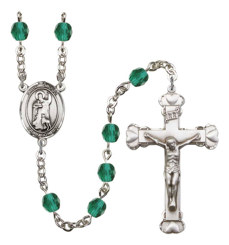 St. Drogo Rosary - 6MM Fire Polished Beads (8386SS)