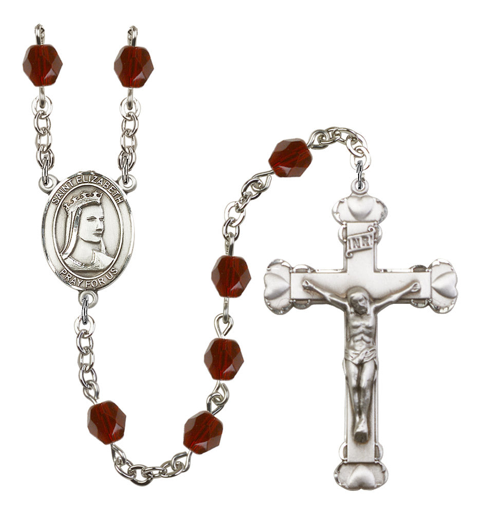 St. Elizabeth of Hungary Rosary - 6MM Fire Polished Beads (8033SS)