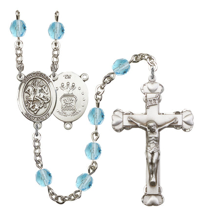 St. George / Air Force Rosary - 6MM Fire Polished Beads (8040S1)