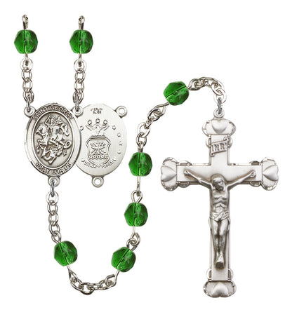 St. George / Air Force Rosary - 6MM Fire Polished Beads (8040S1)