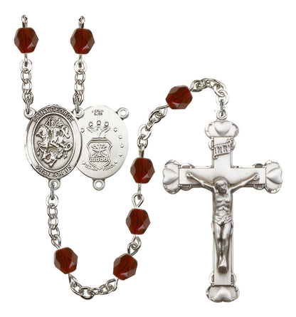 St. George / Air Force Rosary - 6MM Fire Polished Beads (8040S1)