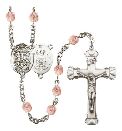St. George / Air Force Rosary - 6MM Fire Polished Beads (8040S1)