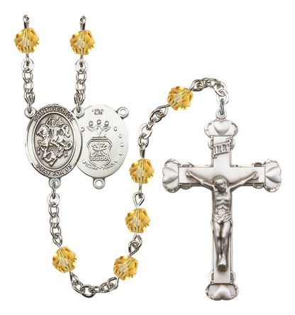 St. George / Air Force Rosary - 6MM Fire Polished Beads (8040S1)