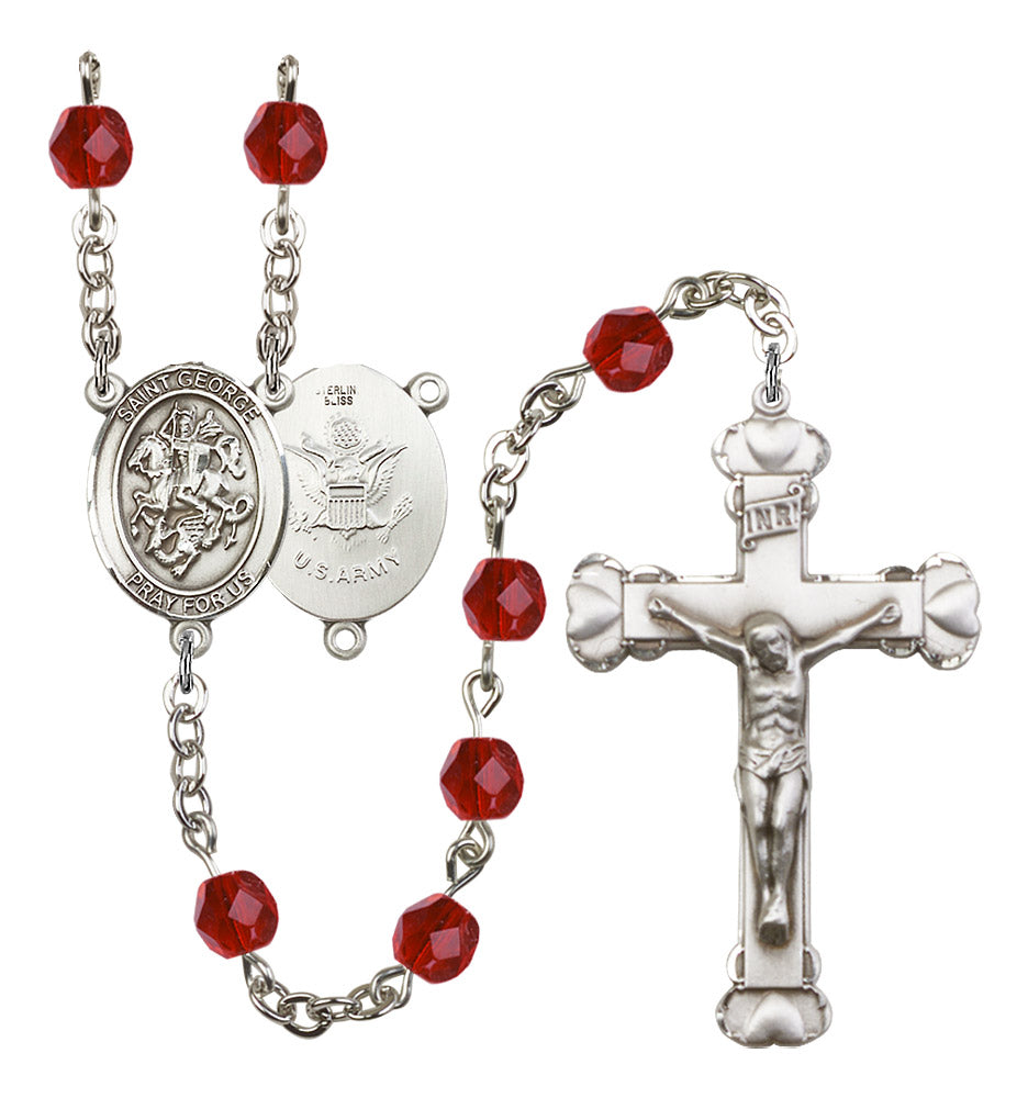 St. George / Army Rosary - 6MM Fire Polished Beads (8040S2)