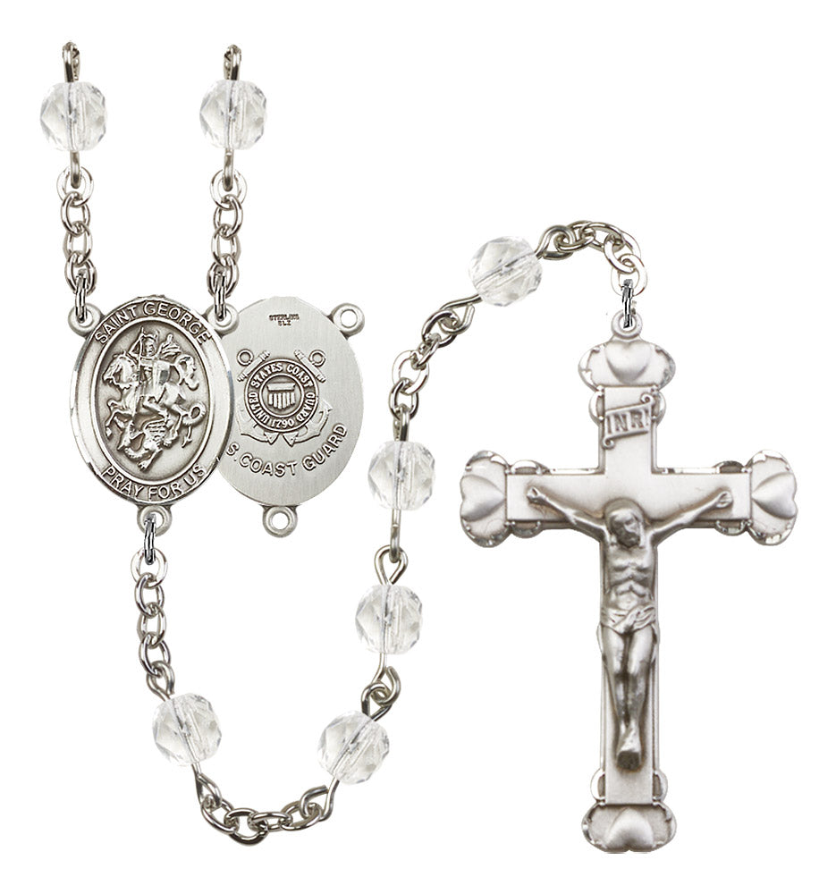 St. George / Coast Guard Rosary - 6MM Fire Polished Beads (8040S3)