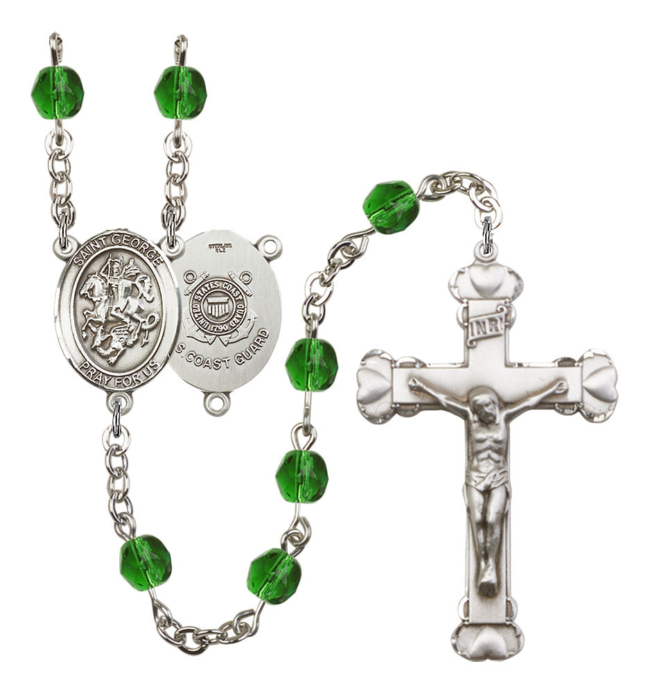 St. George / Coast Guard Rosary - 6MM Fire Polished Beads (8040S3)