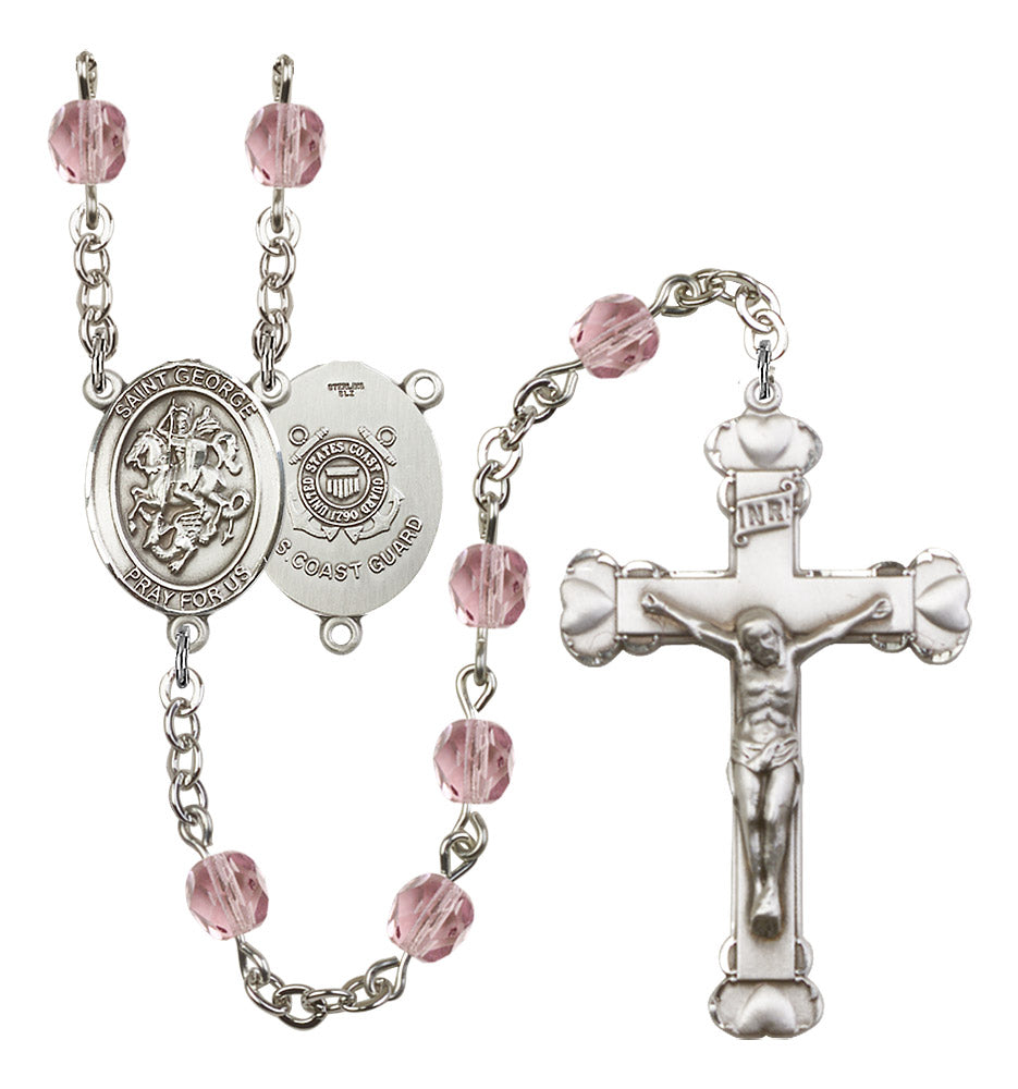 St. George / Coast Guard Rosary - 6MM Fire Polished Beads (8040S3)