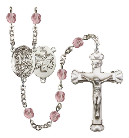 St. George / EMT Rosary - 6MM Fire Polished Beads (8040S10SS)