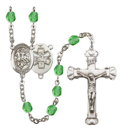 St. George / EMT Rosary - 6MM Fire Polished Beads (8040S10SS)