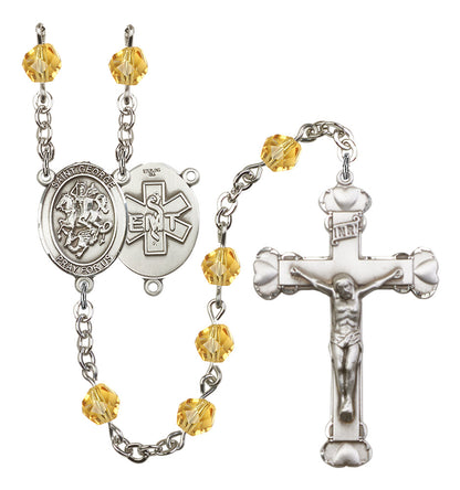 St. George / EMT Rosary - 6MM Fire Polished Beads (8040S10SS)