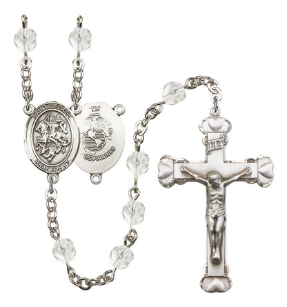 St. George / Marines Rosary - 6MM Fire Polished Beads (8040S4)
