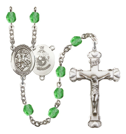 St. George / Marines Rosary - 6MM Fire Polished Beads (8040S4)