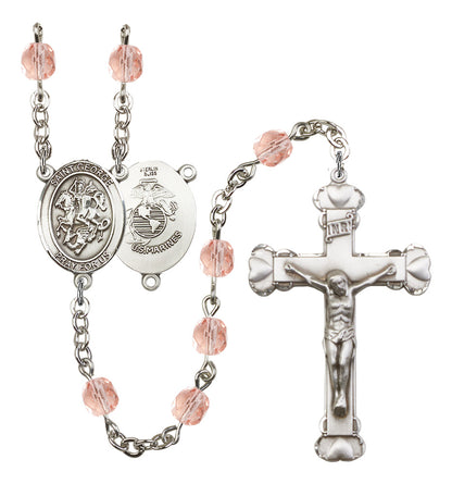 St. George / Marines Rosary - 6MM Fire Polished Beads (8040S4)