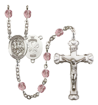 St. George / National Guard Rosary - 6MM Fire Polished Beads (8040S5)