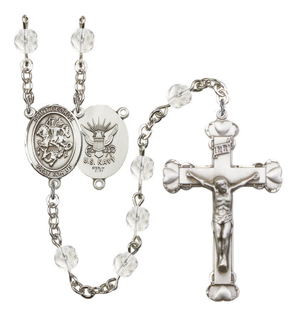 St. George / Navy Rosary - 6MM Fire Polished Beads (8040S6)