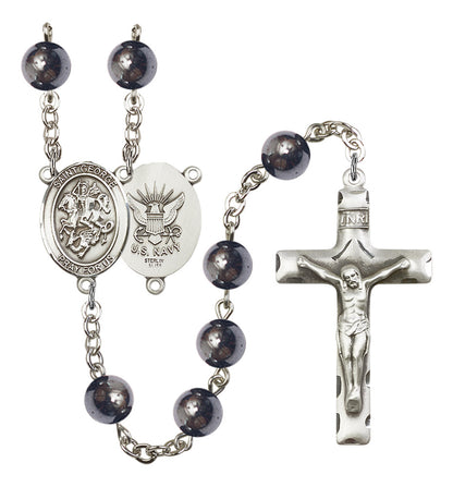 St. George / Navy Rosary - 6 Bead Options (8040SS6)