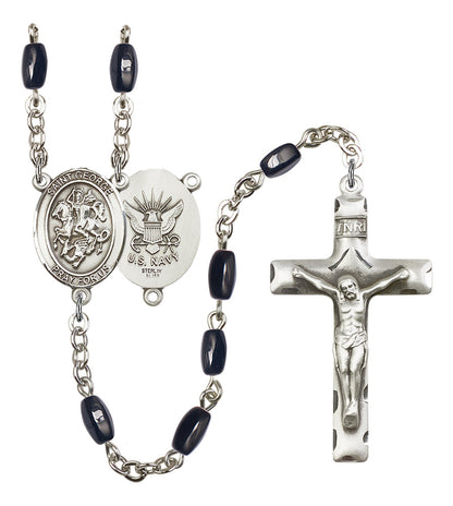 St. George / Navy Rosary - 6 Bead Options (8040SS6)