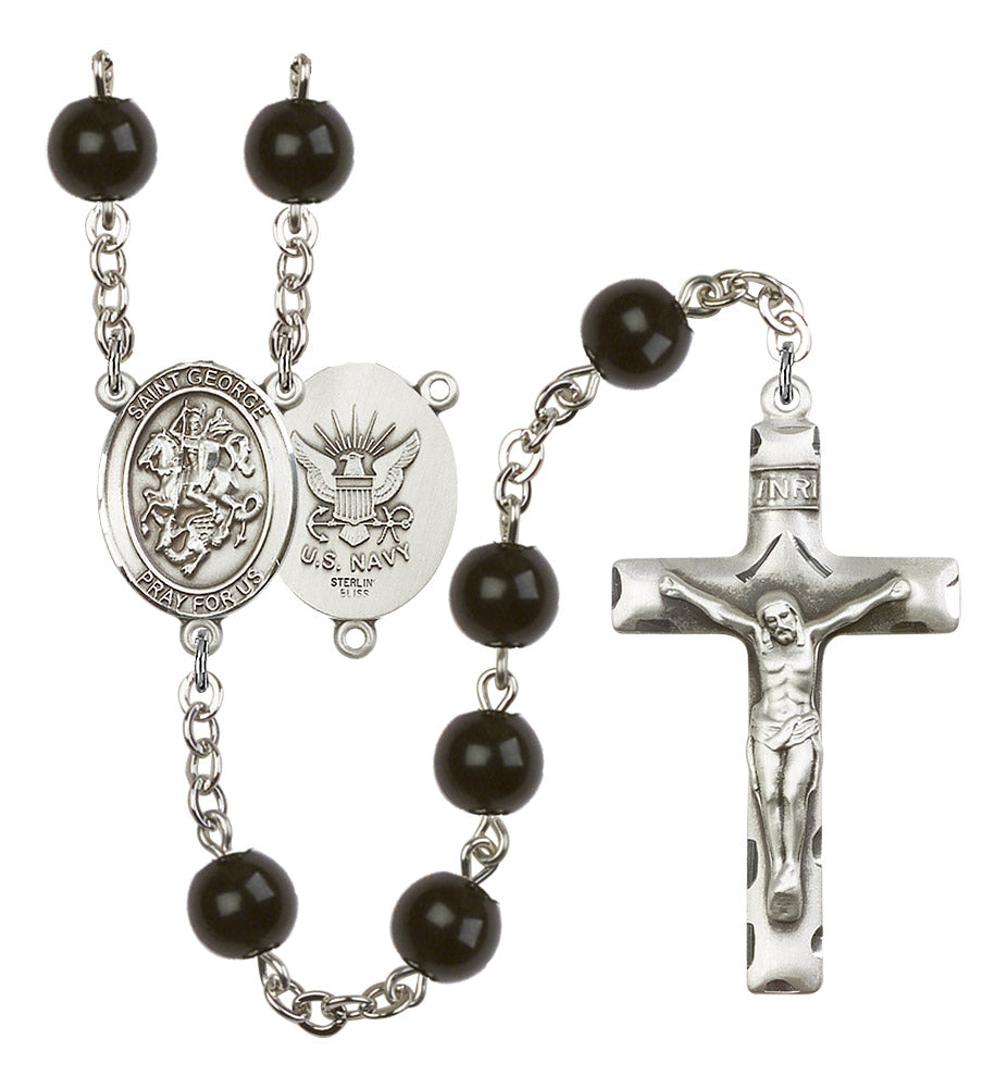 St. George / Navy Rosary - 6 Bead Options (8040SS6)