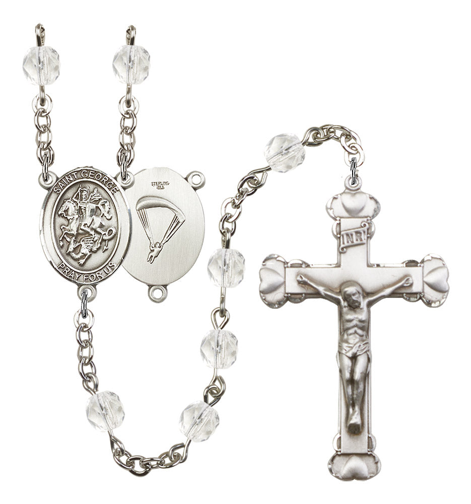 St. George / Paratrooper Rosary - 6MM Fire Polished Beads (8040S7)
