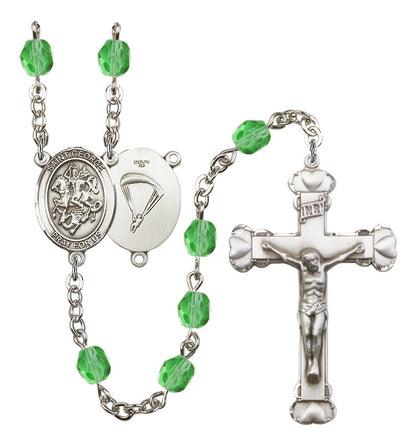 St. George / Paratrooper Rosary - 6MM Fire Polished Beads (8040S7)