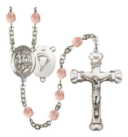 St. George / Paratrooper Rosary - 6MM Fire Polished Beads (8040S7)