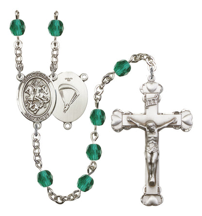 St. George / Paratrooper Rosary - 6MM Fire Polished Beads (8040S7)