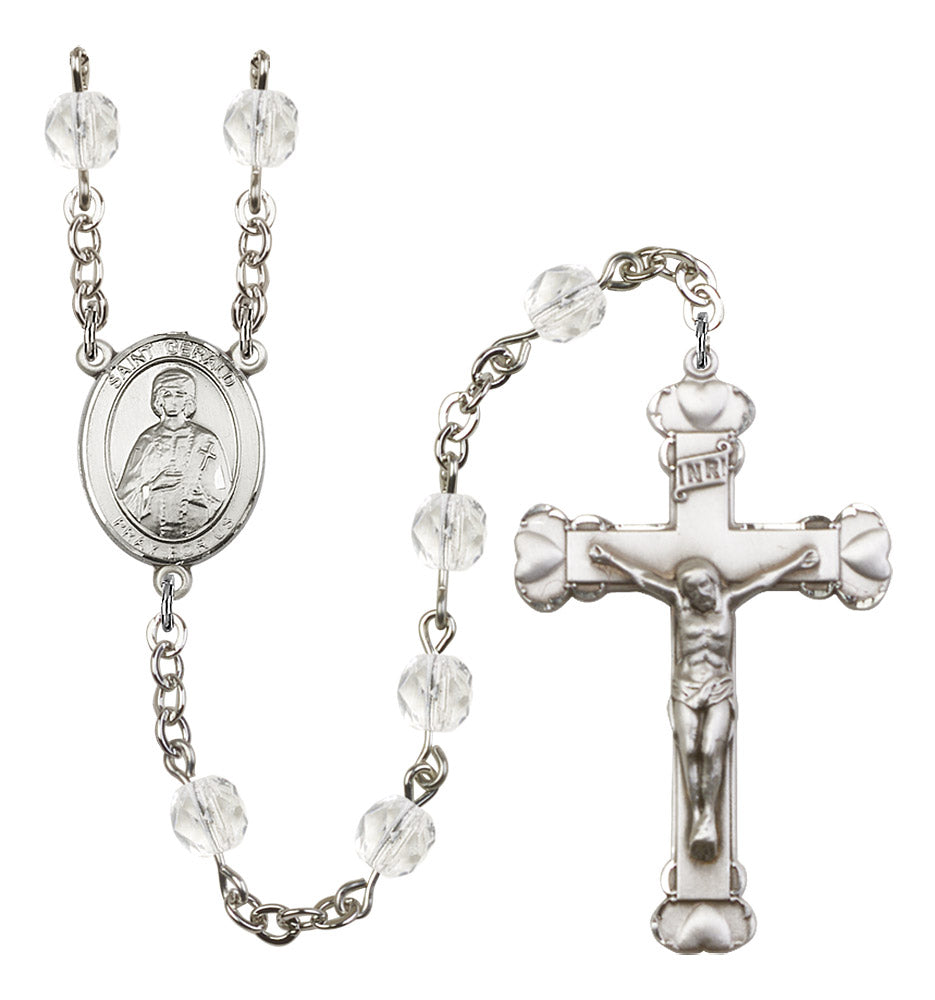 St. Gerald Rosary - 6MM Fire Polished Beads (8404SS)