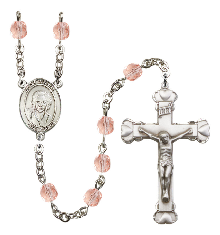 St. Gianna Beretta Molla Rosary - 6MM Fire Polished Beads (8322SS)