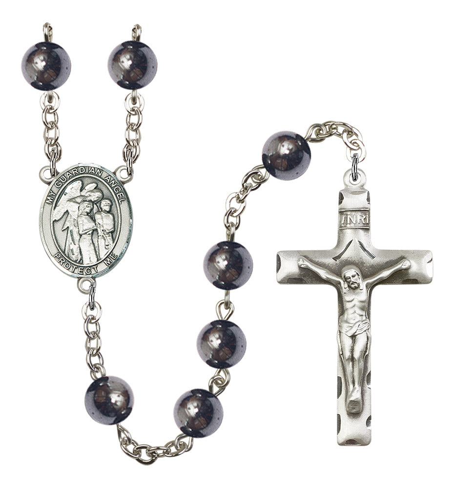 Guardian Angel with Children Rosary - 6 Bead Options (8439SS)