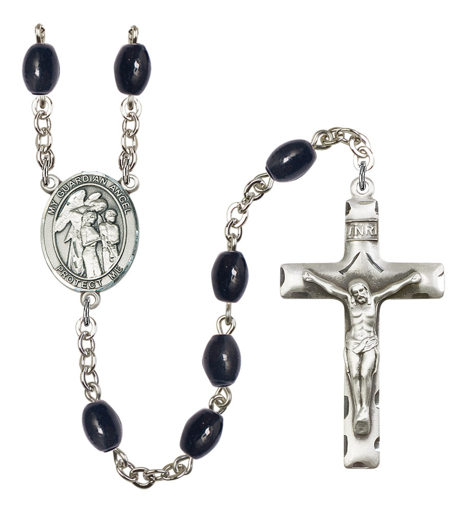Guardian Angel with Children Rosary - 6 Bead Options (8439SS)